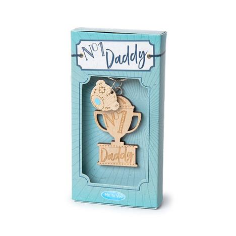 No 1 Daddy Me to You Bear Wooden Key Ring Extra Image 1